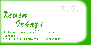 kevin irhazi business card